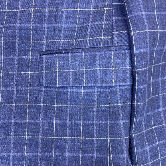 Tommy Hilfiger Mens Navy Plaid Blazer Two-Button Suit Jacket Size 44R - Picture 8 of 11